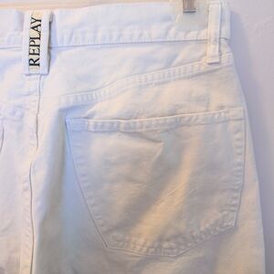 REPLAY 901 straight loose fit jeans bright gray grey biege white 28"w 32"l 28x32